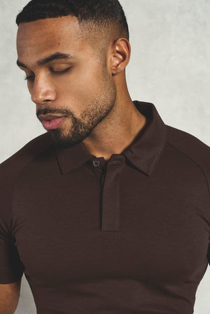 Luxe Smart Polo Shirt in Chocolate - TAILORED ATHLETE - USA