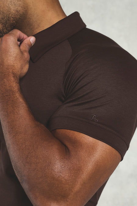 Luxe Smart Polo Shirt in Chocolate - TAILORED ATHLETE - USA