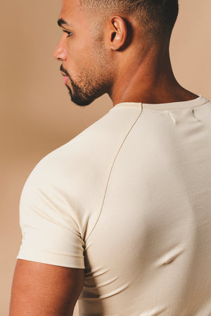 Mercerised Cotton T-Shirt in Alabaster - TAILORED ATHLETE - USA
