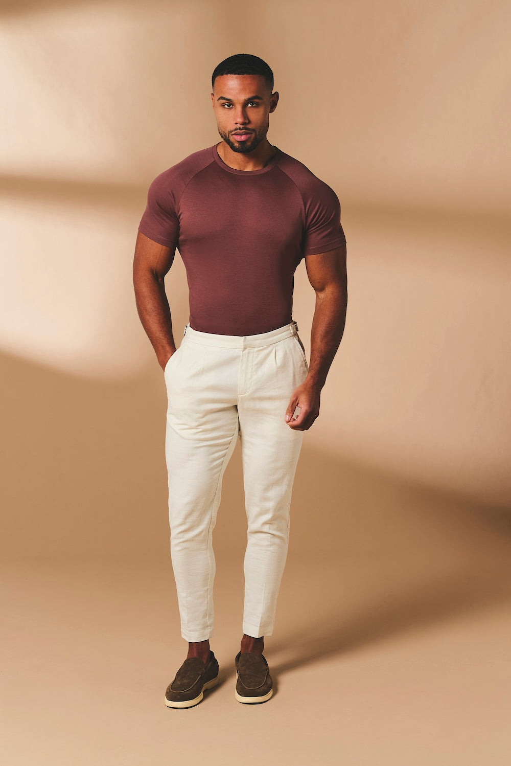 Mercerised Cotton T-Shirt in Burnt Terracotta - TAILORED ATHLETE - USA