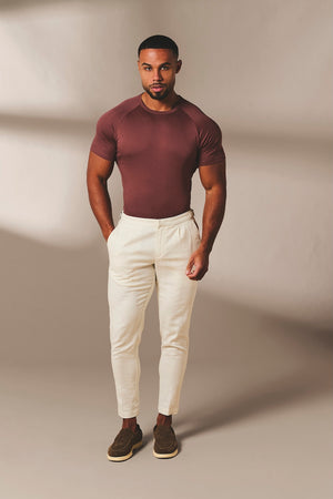Mercerised Cotton T-Shirt in Burnt Terracotta