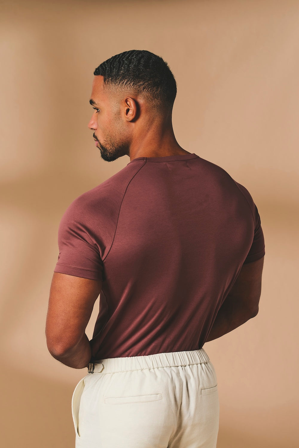 Mercerised Cotton T-Shirt in Burnt Terracotta - TAILORED ATHLETE - USA