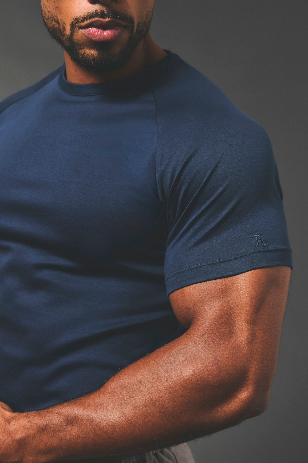 Mercerised Cotton T-Shirt in Navy - TAILORED ATHLETE - USA