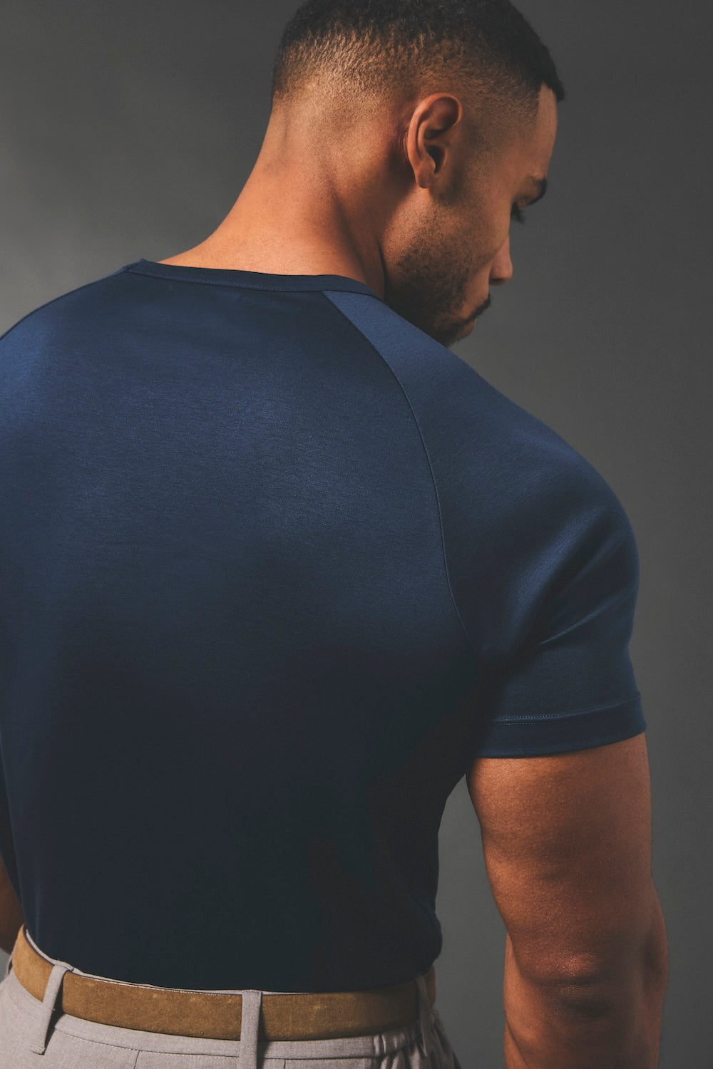 Mercerised Cotton T-Shirt in Navy - TAILORED ATHLETE - USA