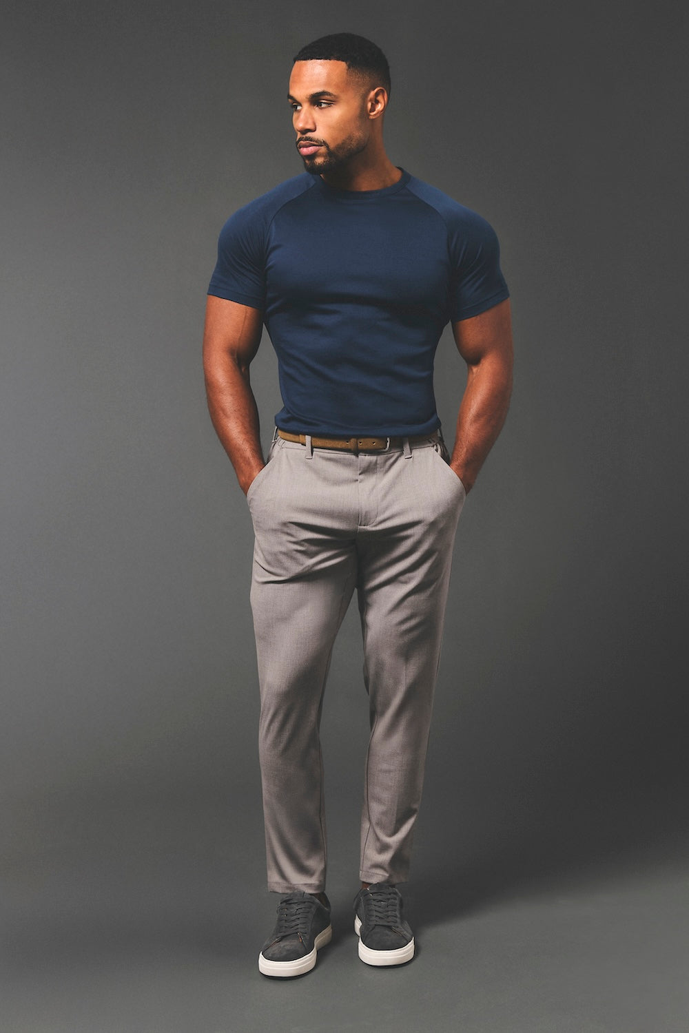 Mercerised Cotton T-Shirt in Navy - TAILORED ATHLETE - USA