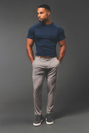 Mercerised Cotton T-Shirt in Navy - TAILORED ATHLETE - USA