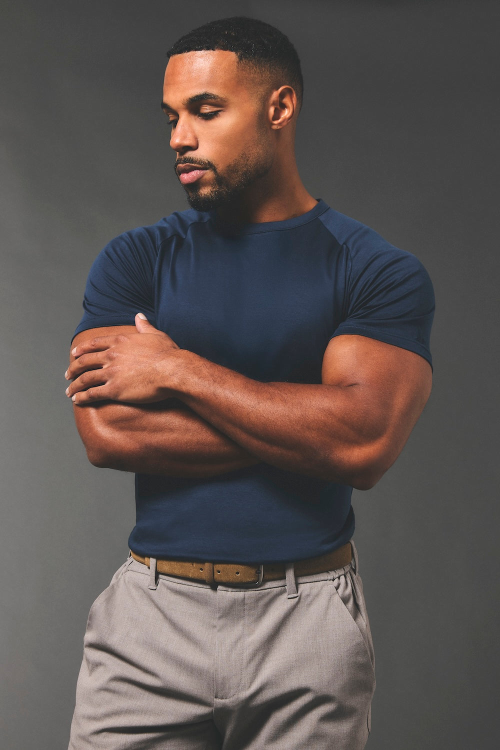 Mercerised Cotton T-Shirt in Navy - TAILORED ATHLETE - USA
