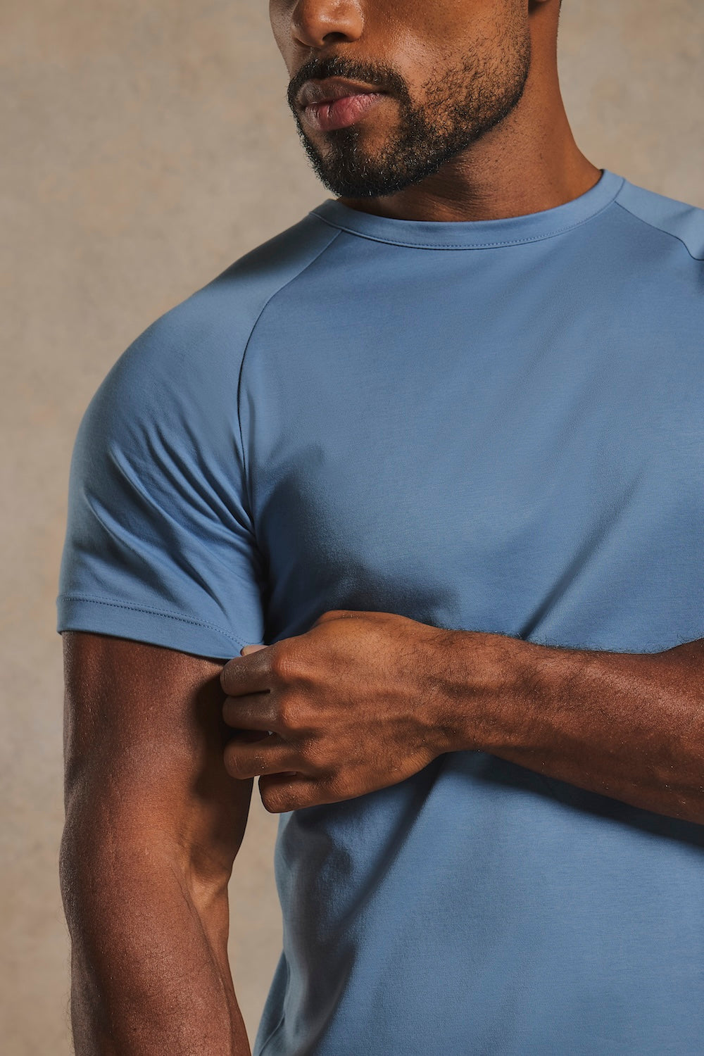 Mercerised Cotton T-Shirt in Airforce
