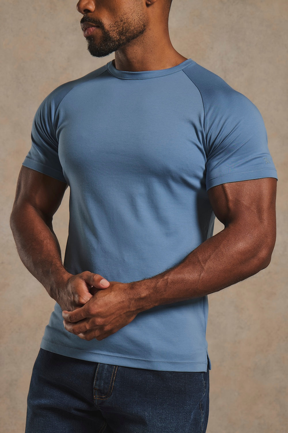 Mercerised Cotton T-Shirt in Airforce