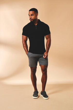 Athletic Fit Stretch Chino Shorts 7" in Dark Pewter - TAILORED ATHLETE - USA