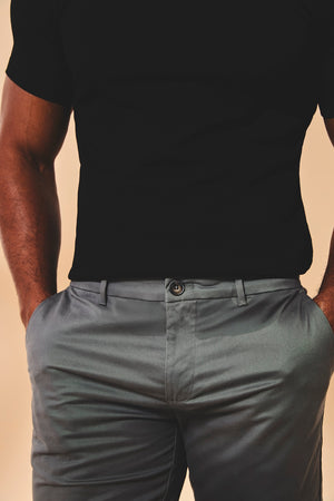 Athletic Fit Stretch Chino Shorts 7" in Dark Pewter - TAILORED ATHLETE - USA