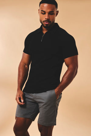 Athletic Fit Stretch Chino Shorts 7" in Dark Pewter - TAILORED ATHLETE - USA