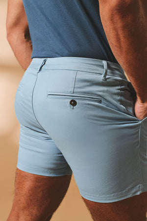 Athletic Fit Stretch Chino Shorts 5" in Light Blue - TAILORED ATHLETE - USA