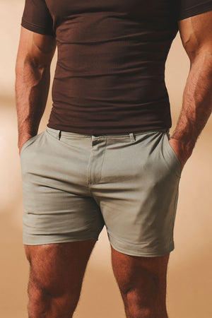 Athletic Fit Chino Shorts 5" in Soft Khaki - TAILORED ATHLETE - USA