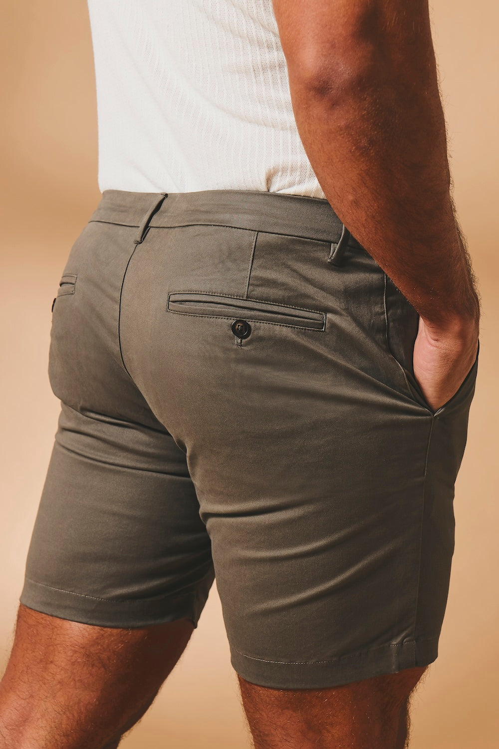 Athletic Fit Stretch Chino Shorts 7" in Mocha - TAILORED ATHLETE - USA