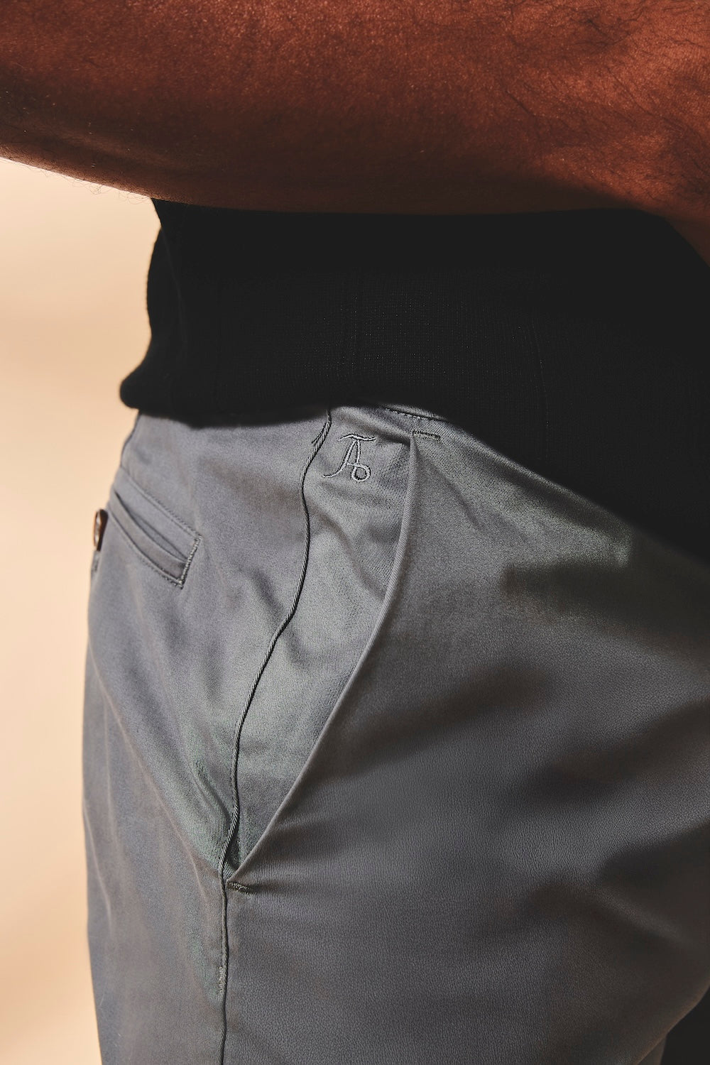 Athletic Fit Stretch Chino Shorts 5" in Dark Pewter - TAILORED ATHLETE - USA