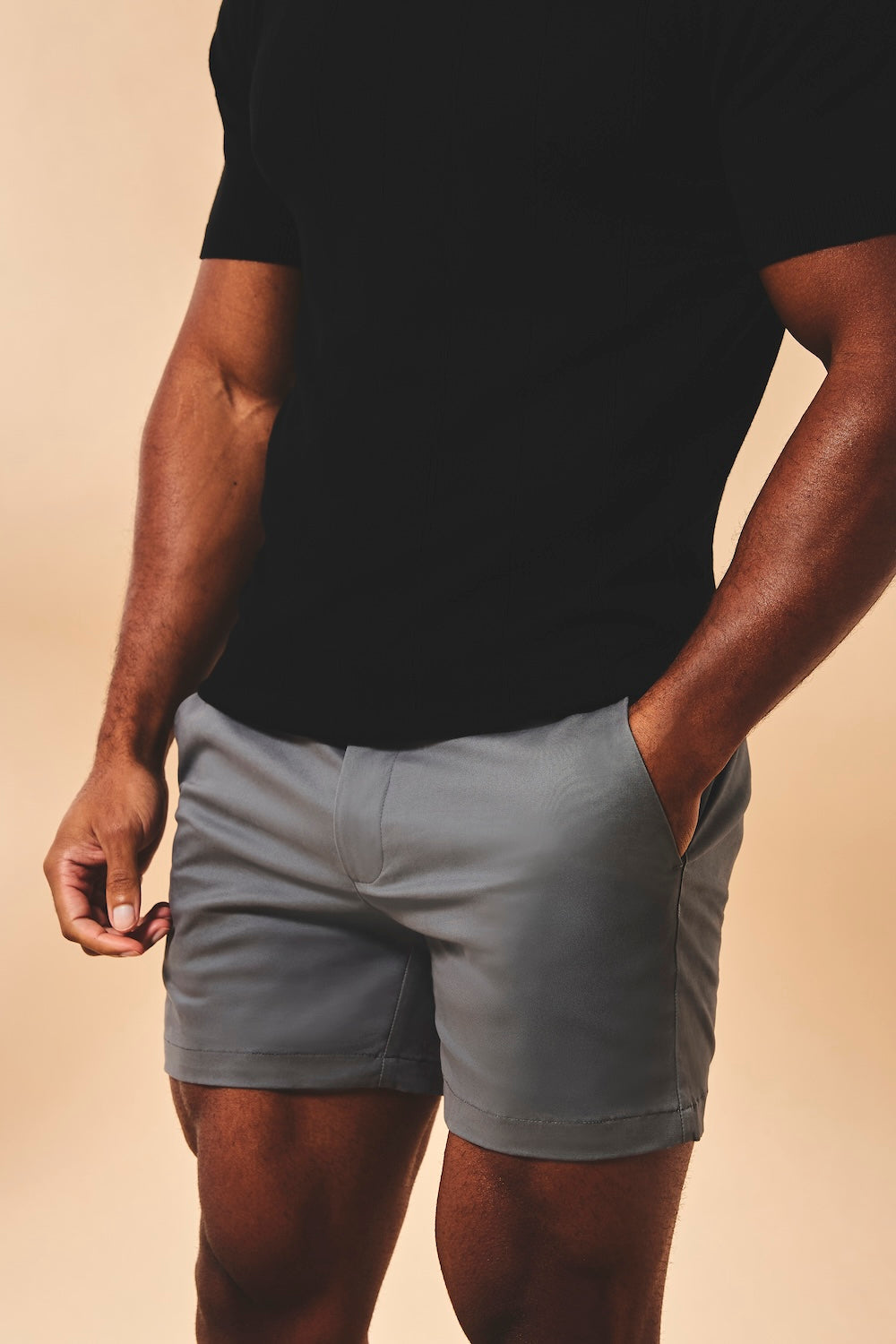 Athletic Fit Chino Shorts 5" in Dark Pewter - TAILORED ATHLETE - USA