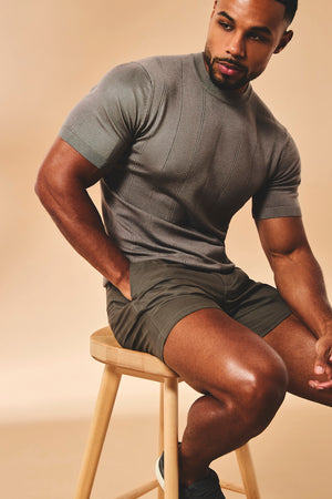 Athletic Fit Stretch Chino Shorts 5" in Mocha - TAILORED ATHLETE - USA