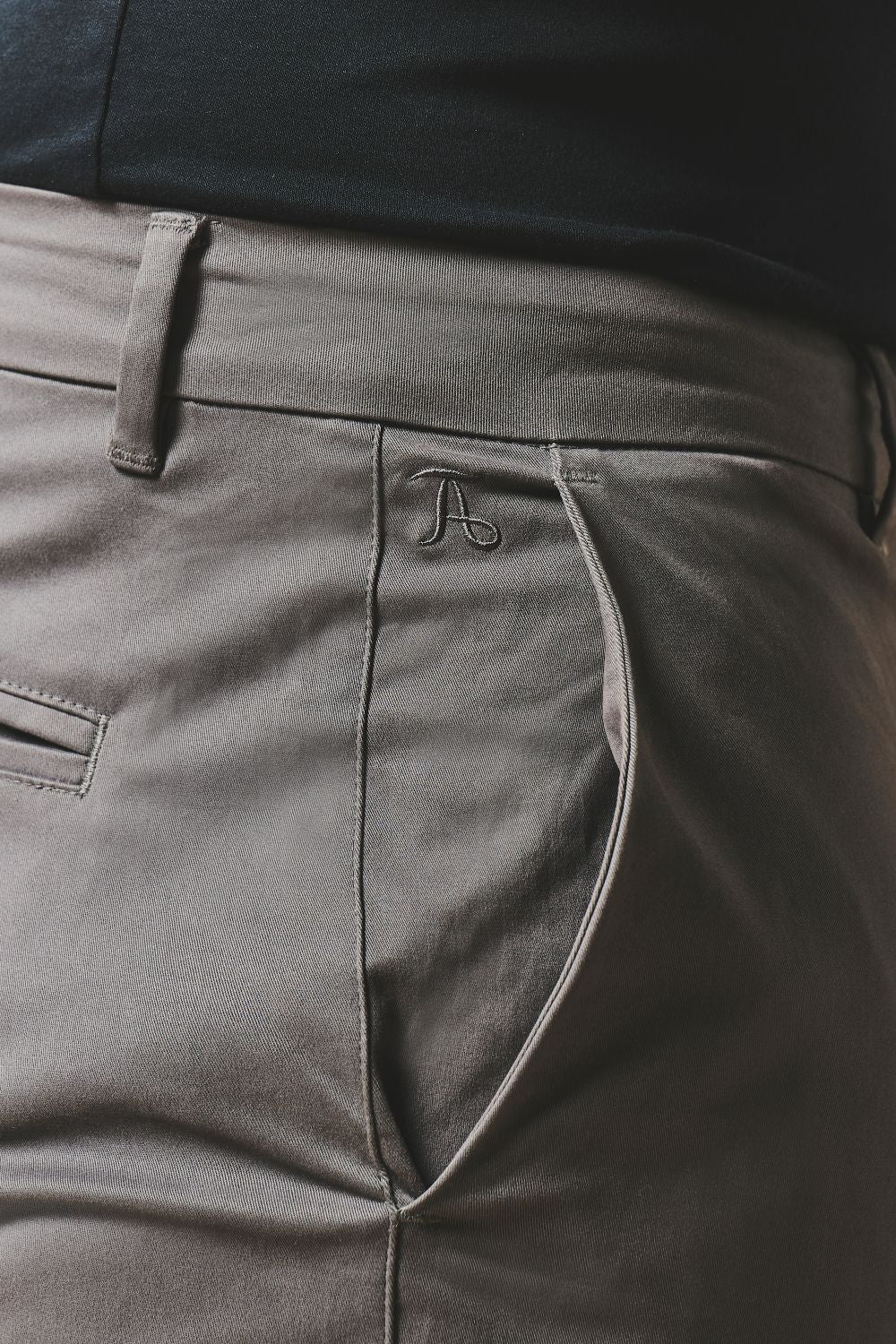 Athletic Fit Cotton Stretch Chino Pants in Dark Grey - TAILORED ATHLETE - USA