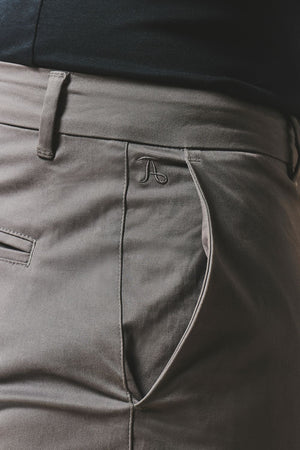 Athletic Fit Cotton Stretch Chino Pants in Dark Grey - TAILORED ATHLETE - USA