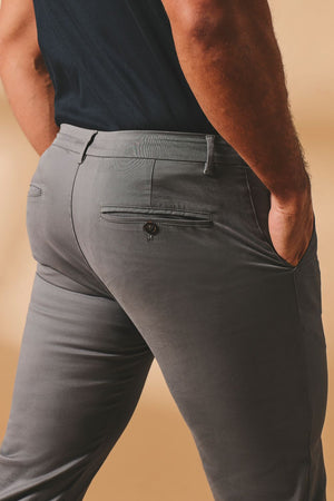 Athletic Fit Cotton Stretch Chino Pants in Dark Grey - TAILORED ATHLETE - USA