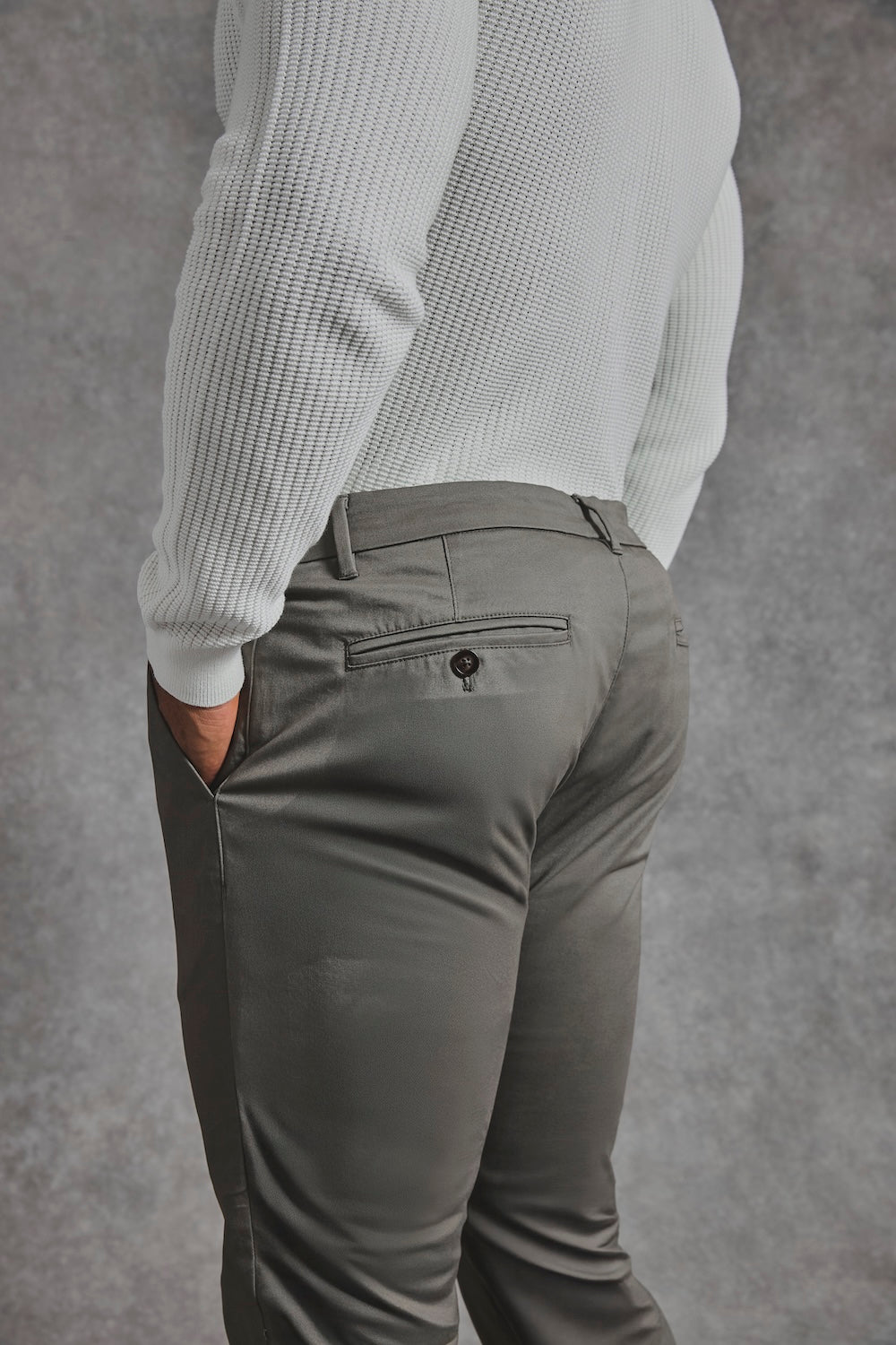 Athletic Fit Cotton Stretch Chino Pants in Khaki - TAILORED ATHLETE - USA