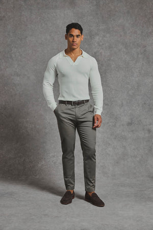 Athletic Fit Cotton Stretch Chino Pants in Khaki - TAILORED ATHLETE - USA