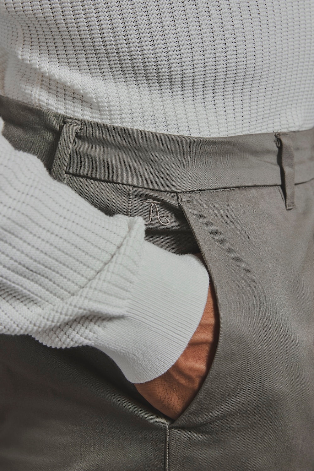 Athletic Fit Cotton Stretch Chino Pants in Khaki - TAILORED ATHLETE - USA