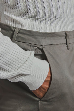 Athletic Fit Cotton Stretch Chino Pants in Khaki - TAILORED ATHLETE - USA