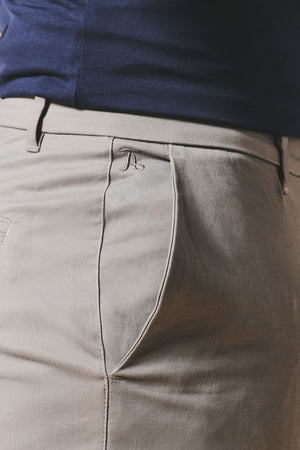 Athletic Fit Cotton Stretch Chino Pants in Pale Grey - TAILORED ATHLETE - USA