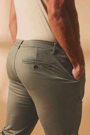Athletic Fit Cotton Stretch Chino Pants in Soft Khaki - TAILORED ATHLETE - USA