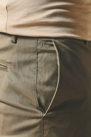 Athletic Fit Cotton Stretch Chino Pants in Soft Khaki - TAILORED ATHLETE - USA