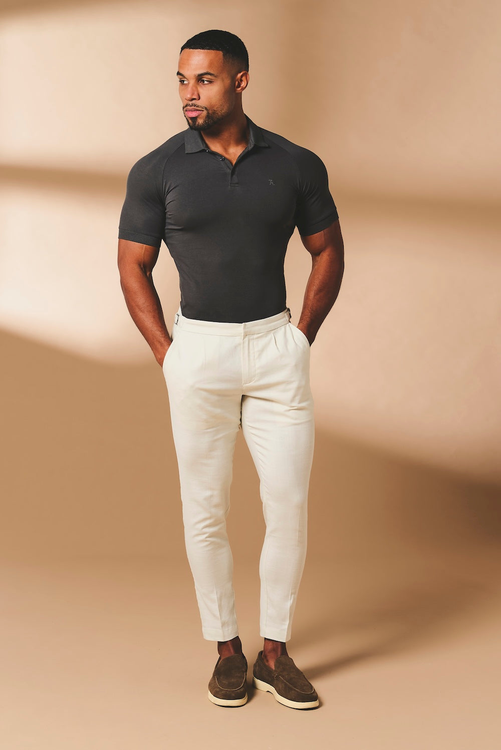 Athletic Fit Polo Shirt in Charcoal - TAILORED ATHLETE - USA