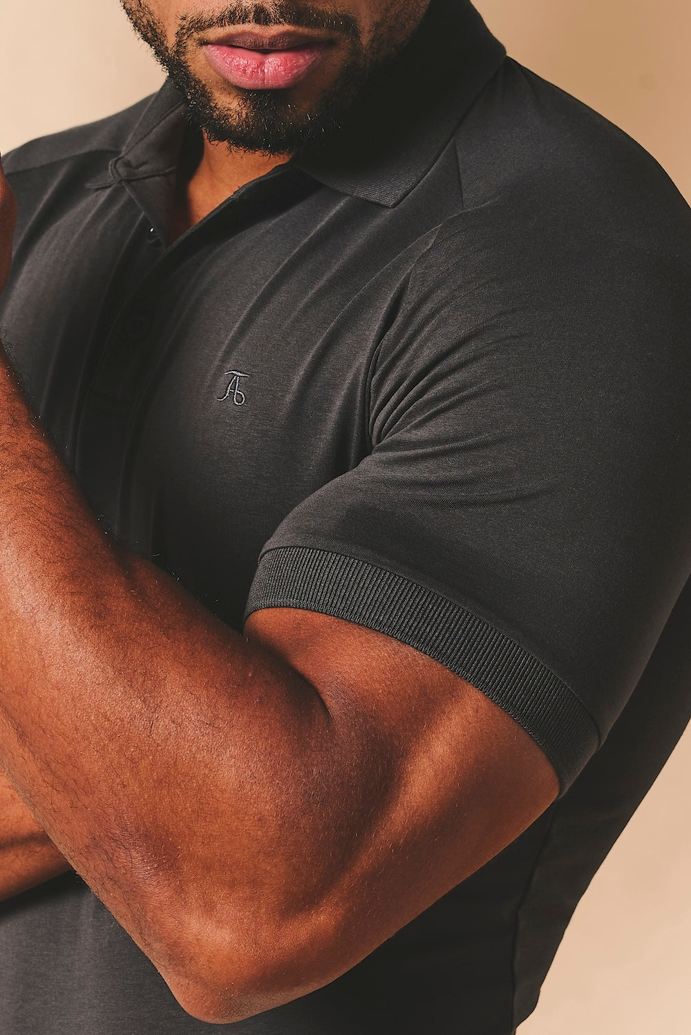 Athletic Fit Polo Shirt in Charcoal - TAILORED ATHLETE - USA