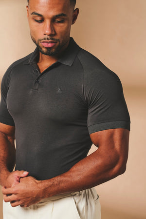 Athletic Fit Polo Shirt in Charcoal - TAILORED ATHLETE - USA