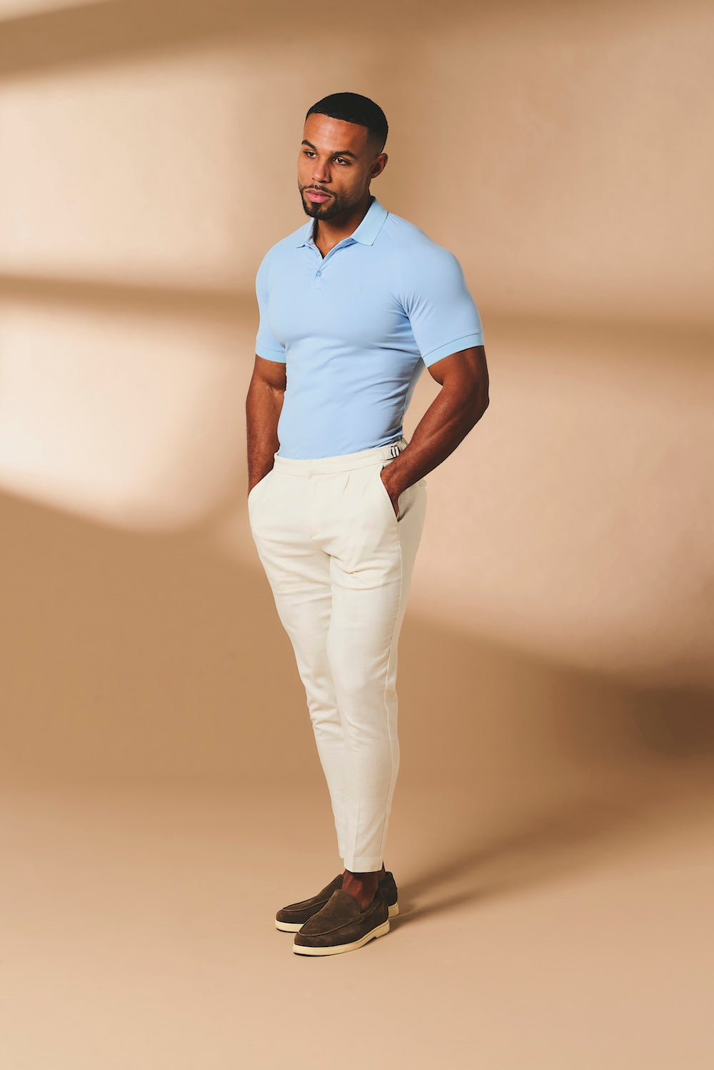Athletic Fit Polo Shirt in Pale Blue - TAILORED ATHLETE - USA