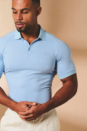Athletic Fit Polo Shirt in Pale Blue - TAILORED ATHLETE - USA