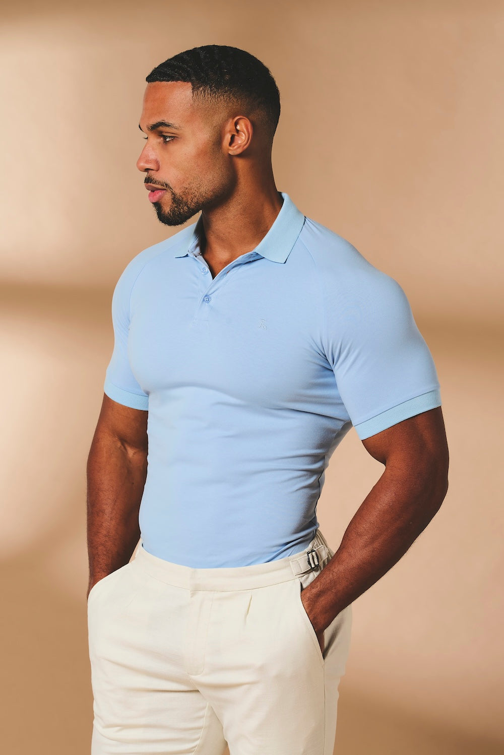 Athletic Fit Polo Shirt in Pale Blue - TAILORED ATHLETE - USA