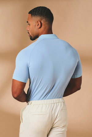 Athletic Fit Polo Shirt in Pale Blue - TAILORED ATHLETE - USA
