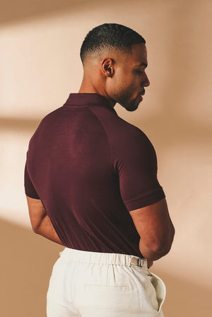 Athletic Fit Polo Shirt in Bordeaux - TAILORED ATHLETE - USA
