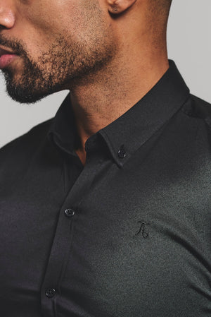 Athletic Fit Short Sleeve Signature Shirt in Black - TAILORED ATHLETE - USA