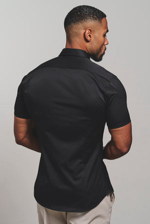 Athletic Fit Short Sleeve Signature Shirt in Black - TAILORED ATHLETE - USA