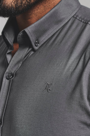 Athletic Fit Short Sleeve Signature Shirt in Grey - TAILORED ATHLETE - USA