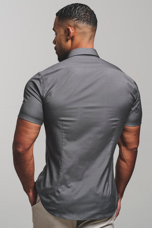 Athletic Fit Short Sleeve Signature Shirt in Grey - TAILORED ATHLETE - USA