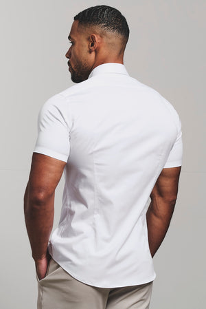 Athletic Fit Short Sleeve Signature Shirt in White - TAILORED ATHLETE - USA