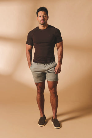 Athletic Fit T-Shirt in Chocolate - TAILORED ATHLETE - USA