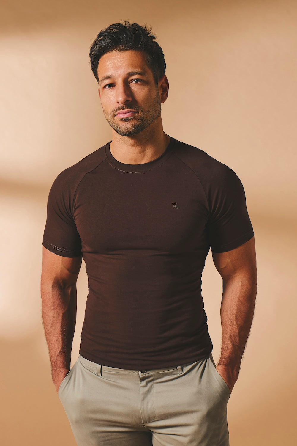 Athletic Fit T-Shirt in Chocolate - TAILORED ATHLETE - USA