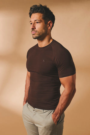 Athletic Fit T-Shirt in Chocolate - TAILORED ATHLETE - USA