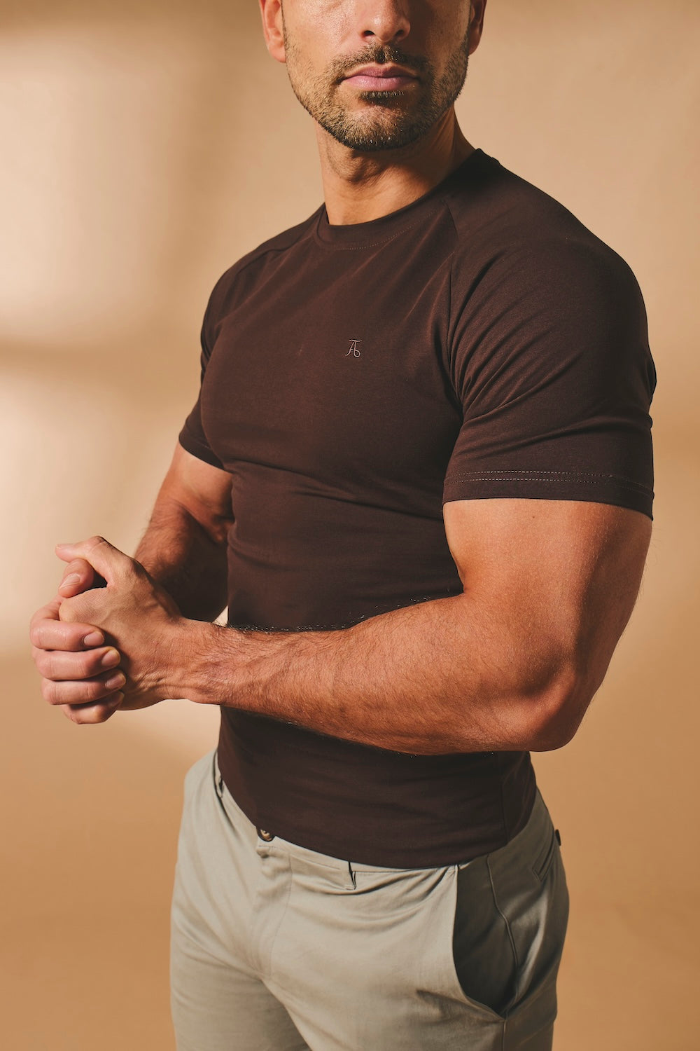 Athletic Fit T-Shirt in Chocolate - TAILORED ATHLETE - USA