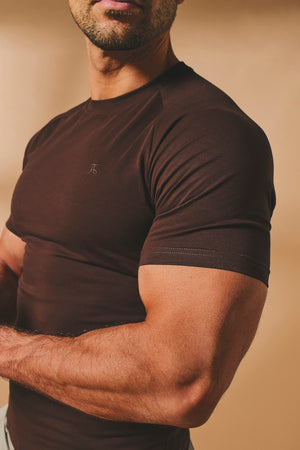 Athletic Fit T-Shirt in Chocolate - TAILORED ATHLETE - USA
